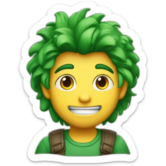 imágen al estilo de Disney Pixar de un chico rubio con los ojos verdes oscuros el pelo liso y pelo amarillo con camiseta de manga corta sticker