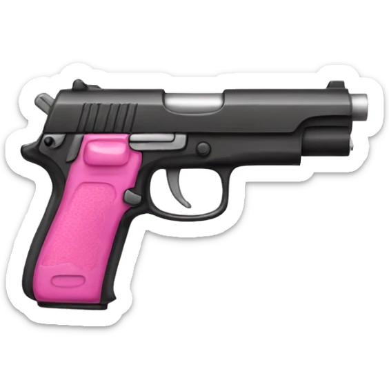 pink gun sticker