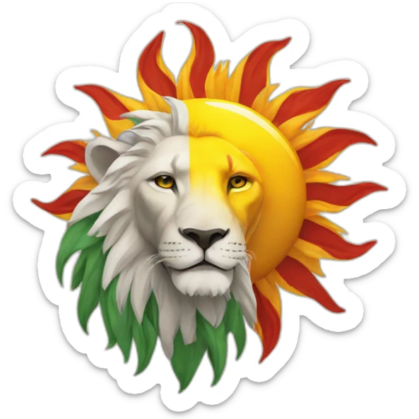 Flag Sun and lion sticker