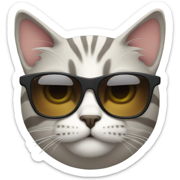 Cat with sunglasses sticker