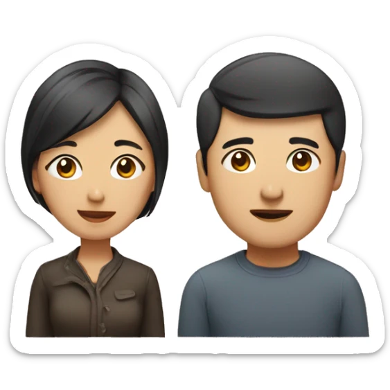 Big asian couple sticker