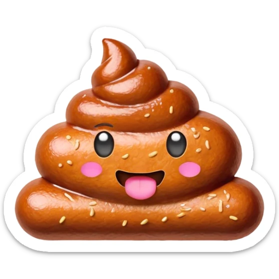 kawaii poop EMOJI made of SPAM MEAT sticker