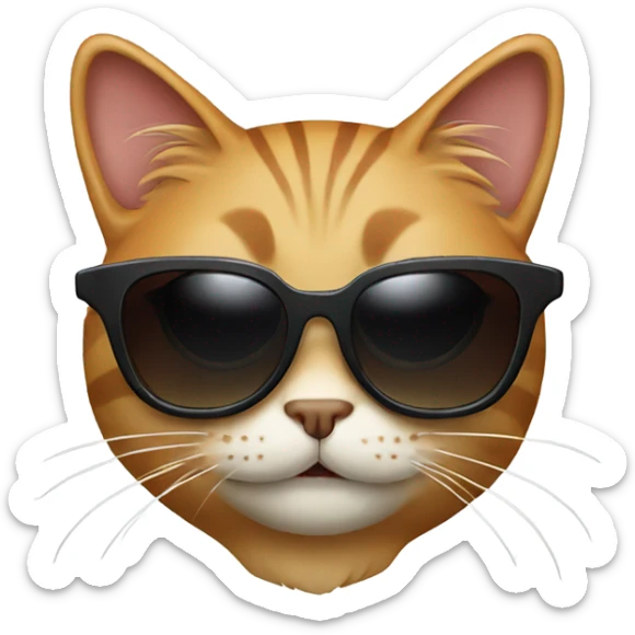 Cat with sunglasses sticker