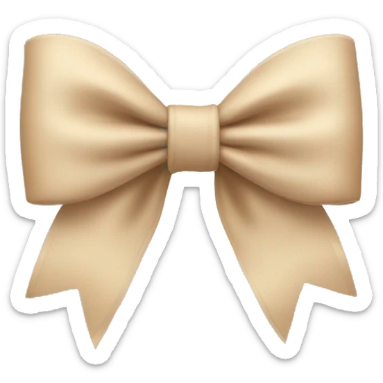 beige bow sticker