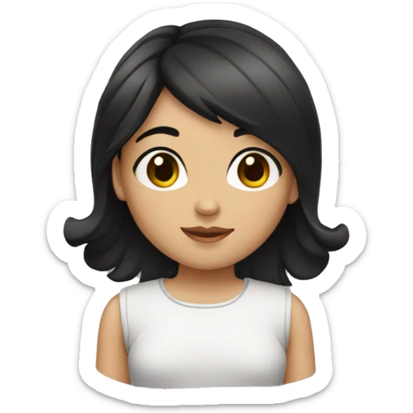 Girl with black hair and brown eyes sticker