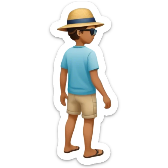 A person standing at the edge of the ocean, looking at the vast waves in front of them. The waves are playful and inviting (fun & play), the deep water is calm and powerful (relationships & meaning), and the beach walk is peaceful, with footprints marking the sand (being present & savoring life).  sticker