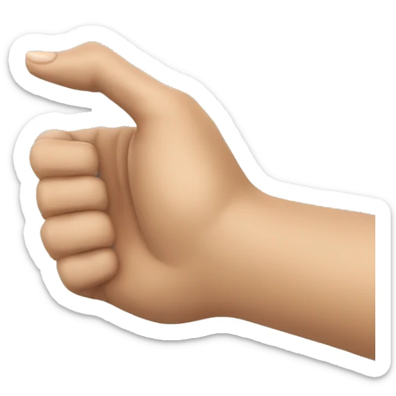 un símbolo de mano... entrelaza sus dedos y pone su pulgar en la mano sticker