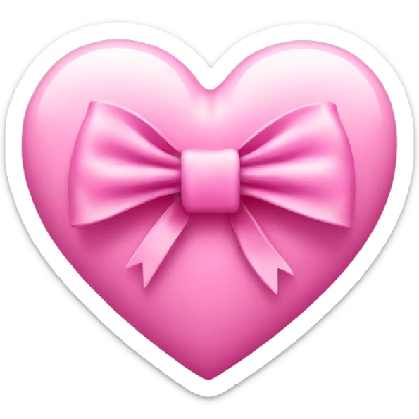 Pink heart with bow sticker