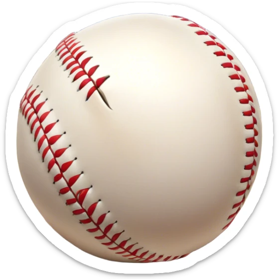 Cinematic Realistic Baseball Scene Emoji, depicted as an action-packed moment of a baseball in play with dynamic motion blur and crisp detailed textures, rendered with vibrant nostalgic lighting that captures the spirit of America's favorite pastime. sticker