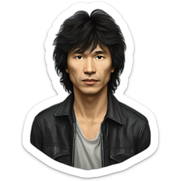 generate a text describing-the life and work of viktor tsoi, the legendary rock musician and leader of the band "kino" sticker