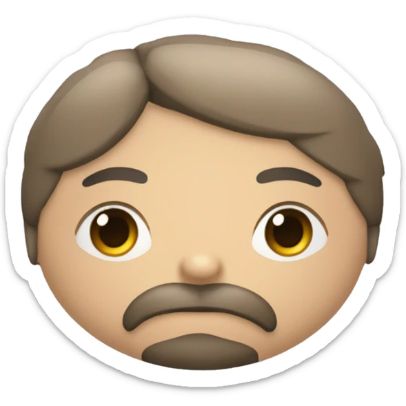 Persona cara redonda barba de candado morena gordita carismatica sticker