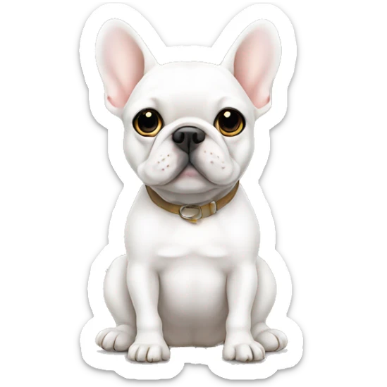 White frenchie sitting sticker
