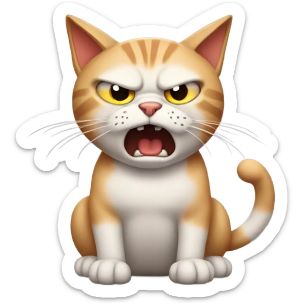 Angry cat sticker