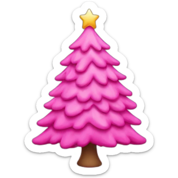 Pink Christmas tree sticker