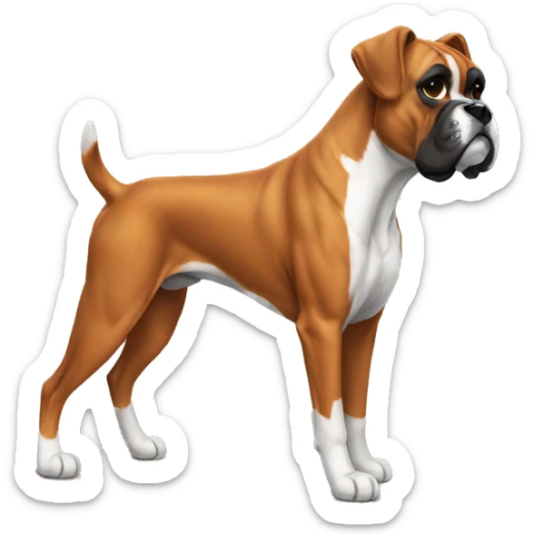 boxer dog sticker