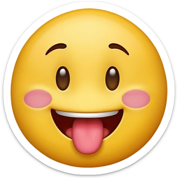 A emoji lf a standard yellow emoji sticking its tongue out and moving it side to side in a flirtatious manner sticker