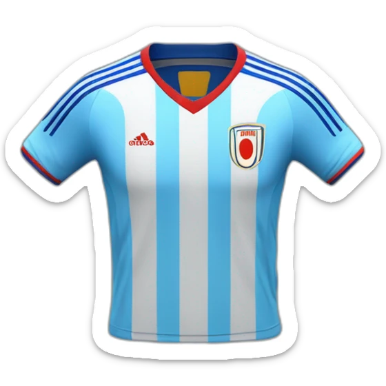 maillot de foot japon bleu avec ecrit au dos "Lehout" en jaune sticker