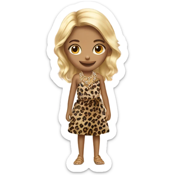 a girl blond wearing jewelry animal print  sticker