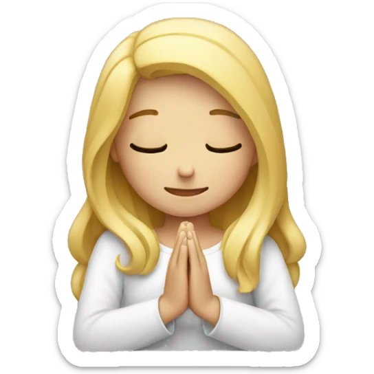 Blonde girl praying sticker