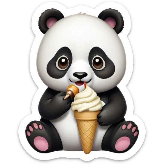 Panda comiendo elado sticker