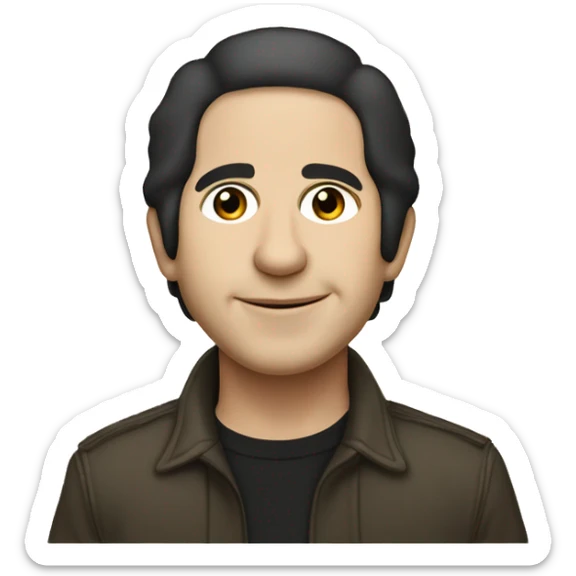 Paul Simon at the time of Simon and Garfunkel with dark short straight hair  sticker