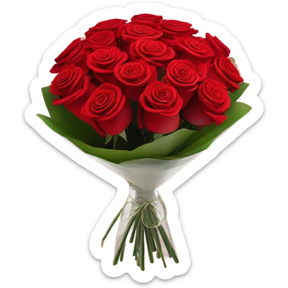 Bouquet of red roses in luxurious package for Valentine’s Day  sticker