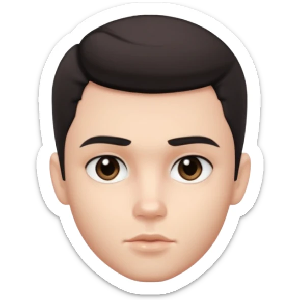 pretty handsome bratz man, black eyes,  short dark hair, pale skin, defined jawline sticker