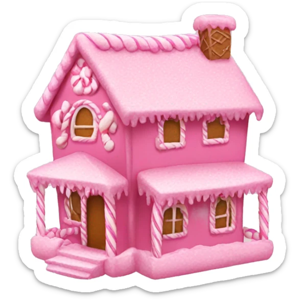 pink gingerbread house  sticker