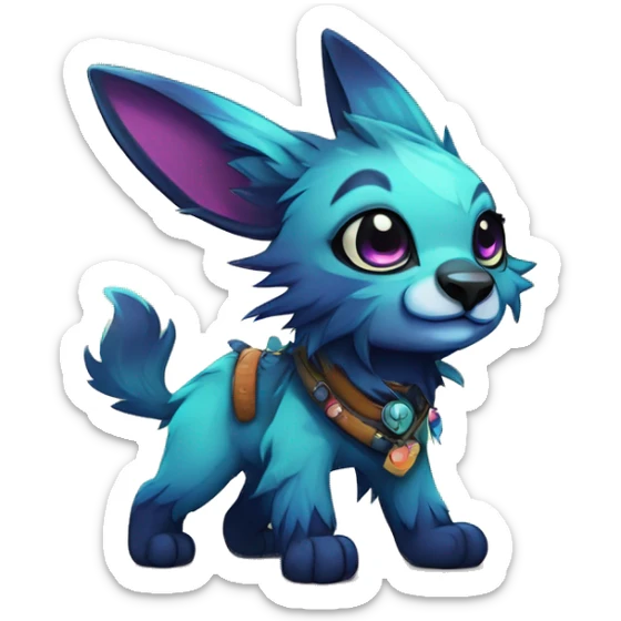 Cool cute Kawaii edgy colorful fantasy animal fursona by griffsnuff & LiLaiRa & Falvie full body sticker