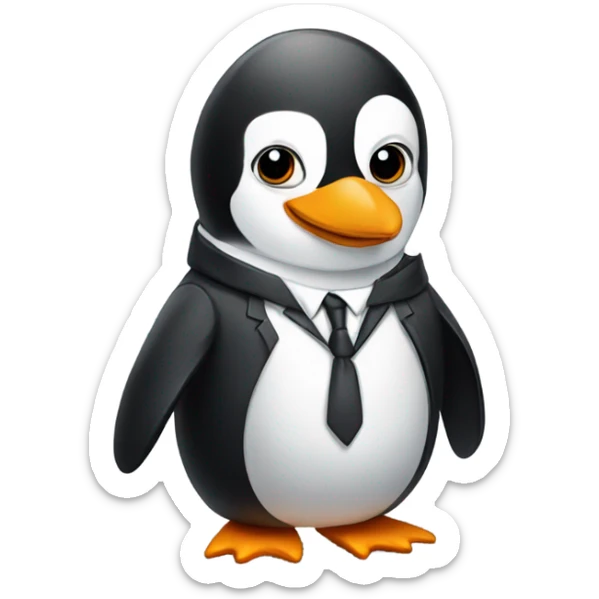 Penguin with a suit sticker