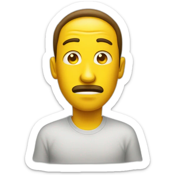 stern yellow emoji sticker