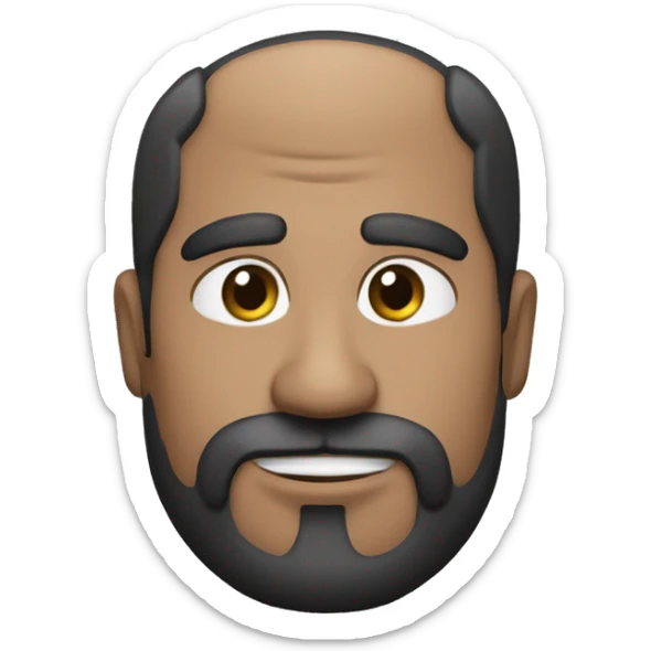 hombre de 45 años cabello muy corto negro y con canas barba con canas vestido formal ojos negros sticker