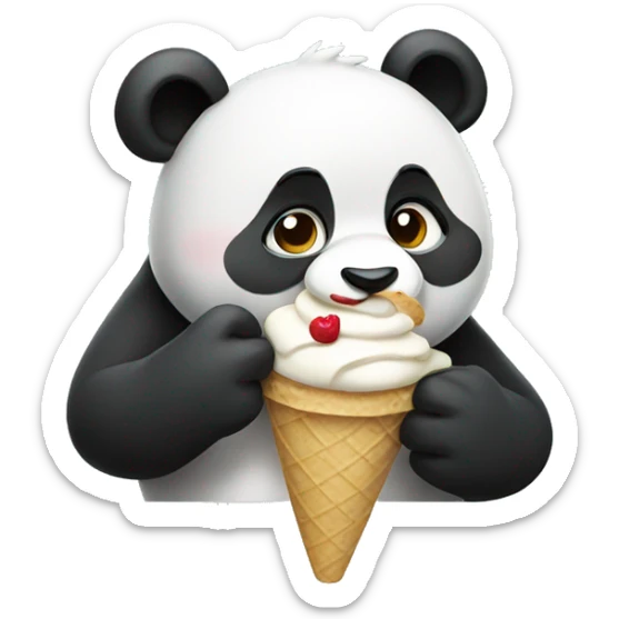 Panda eating ice cream sticker