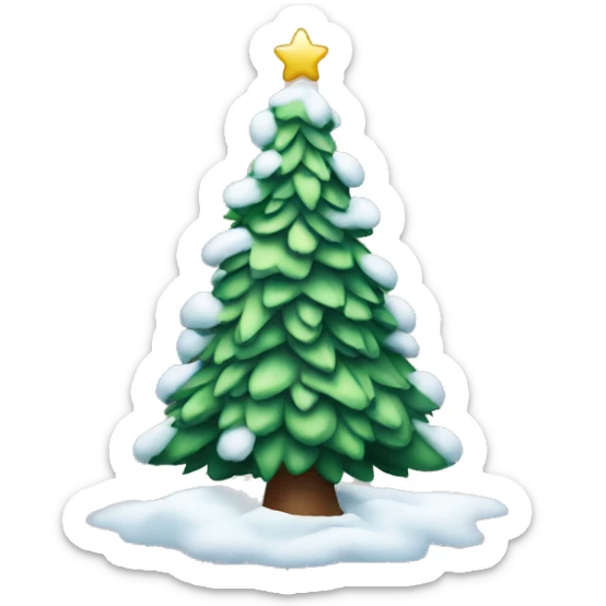 christmas tree with snow sticker
