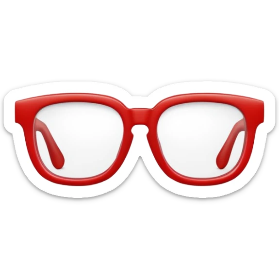 red glasses without a face, just the glasses sticker