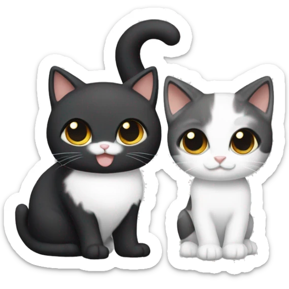 black calico cat and gray white cat, just the cat on the right sticker