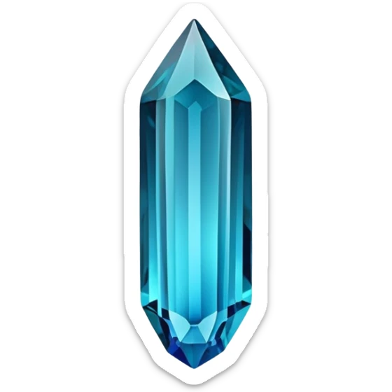 Indicolite tourmaline gemstone with deep electric blue color and elongated crystal shape sticker