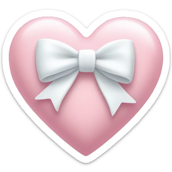 Pastel pink heart with white bow sticker