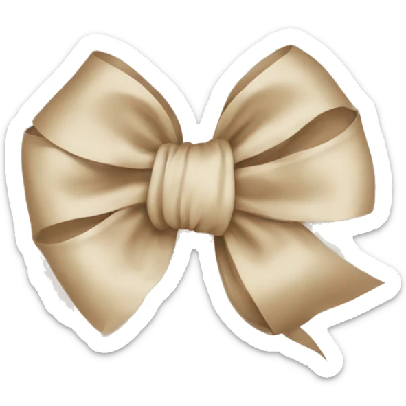 bow beige sticker