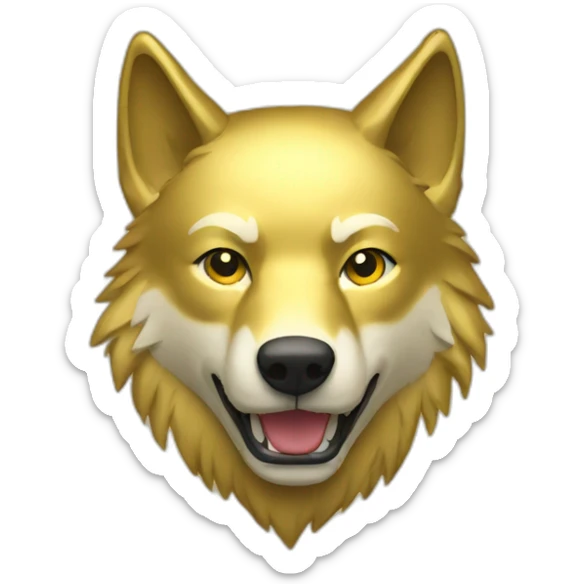 Gold wolf sticker
