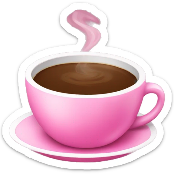 Pink cup with coffee  sticker