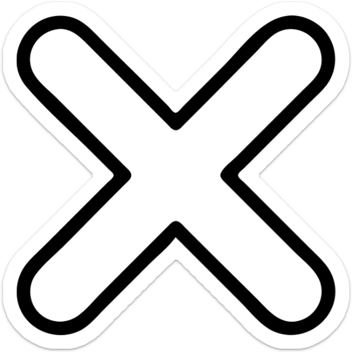 icon of the letter X, minimalist style, clean lines, no background sticker
