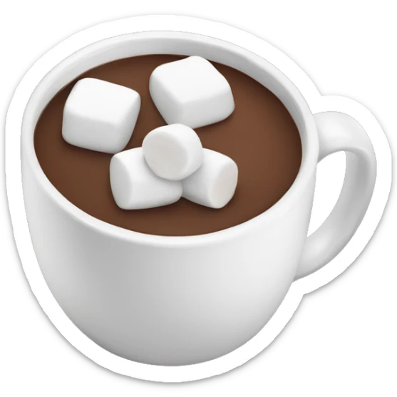 Hot chocolate with marshmallows  sticker