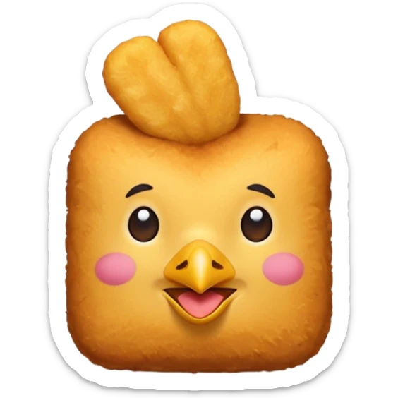 Make an emoji of a chicken nugget like the food, not the chicken, the food chicken nugget. sticker