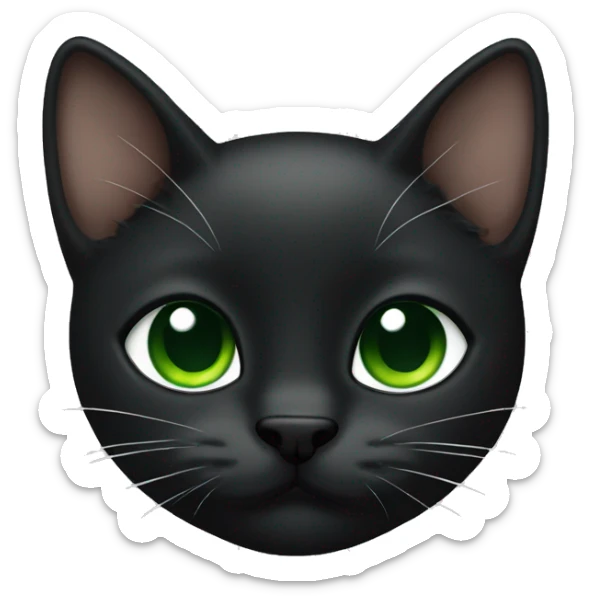 Black baby cat. With green eyes and a littel white dot at the throate sticker