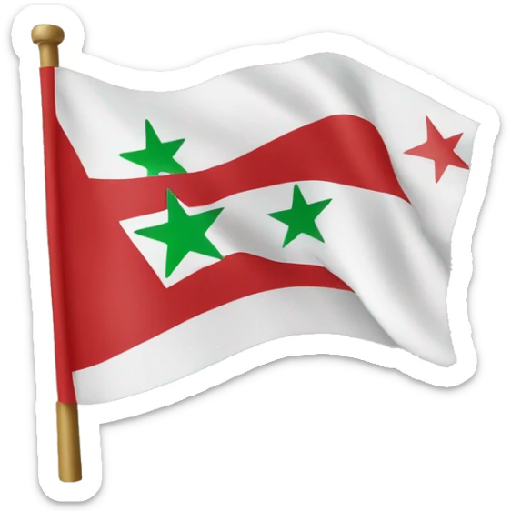Independent free Syria flag with 3 red stars in the middle sticker