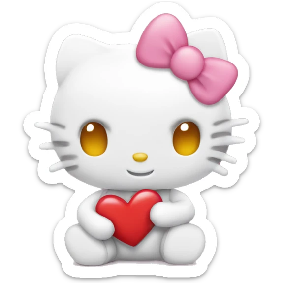hello kitty with heart sticker