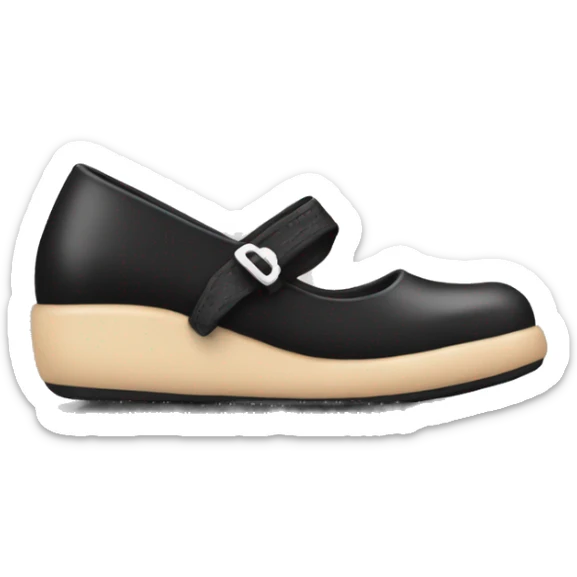 Apple emoji style Pair of Black Mary Jane’s flat schoolgirl shoes sticker