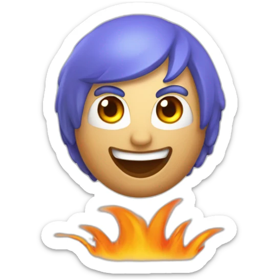 creador de contenido con ojos lleno de fuego y euforia feliz sticker