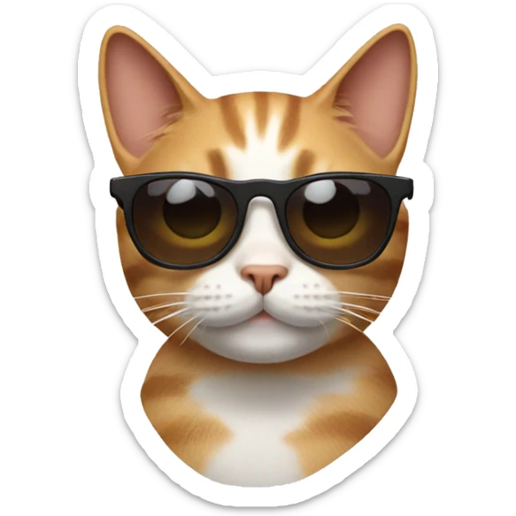 Cat with sunglasses sticker
